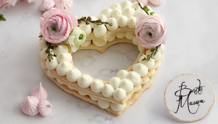 Hjertekage i nummerkagestil: opskrift på et hjerte