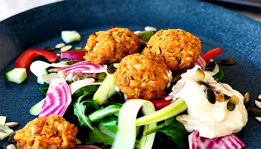 Falafel af sødkartoffel med Toppits